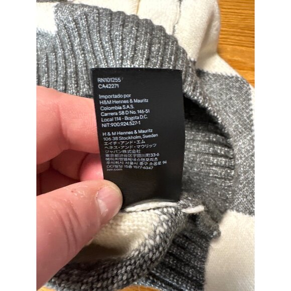 Pringle Of Scotland X H&M Long Sleeve Crew Neck Argyle Knit Sweater Size S - Picture 11 of 12